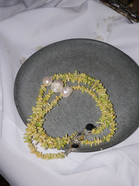 Green coral necklace